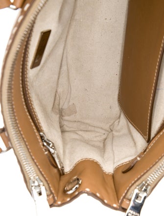 Prada Enameled Metal Triangle Galleria Double Zip Small