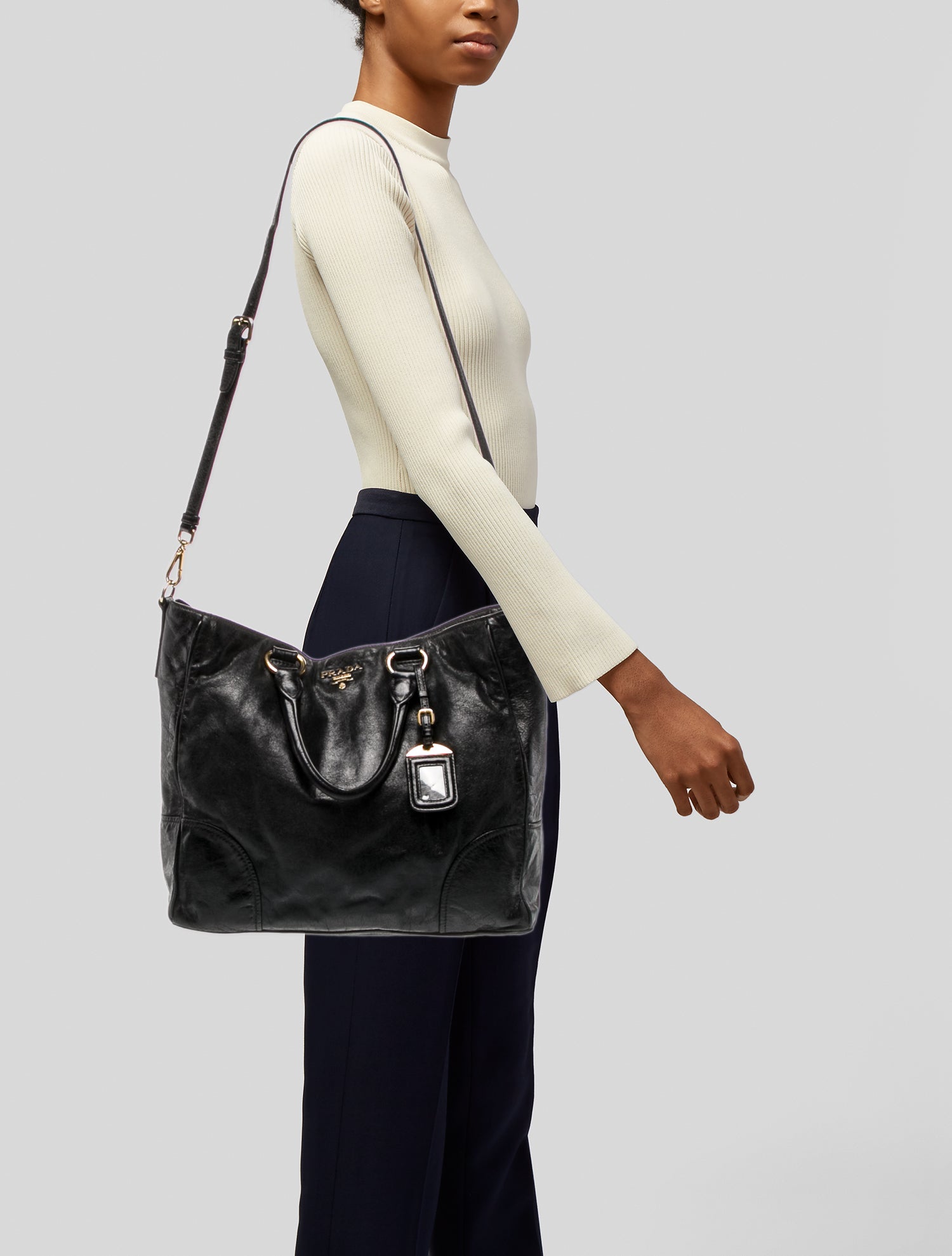 Prada Leather Galleria Double Zip