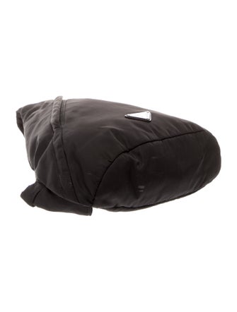 Prada Enameled Metal Triangle Backpack