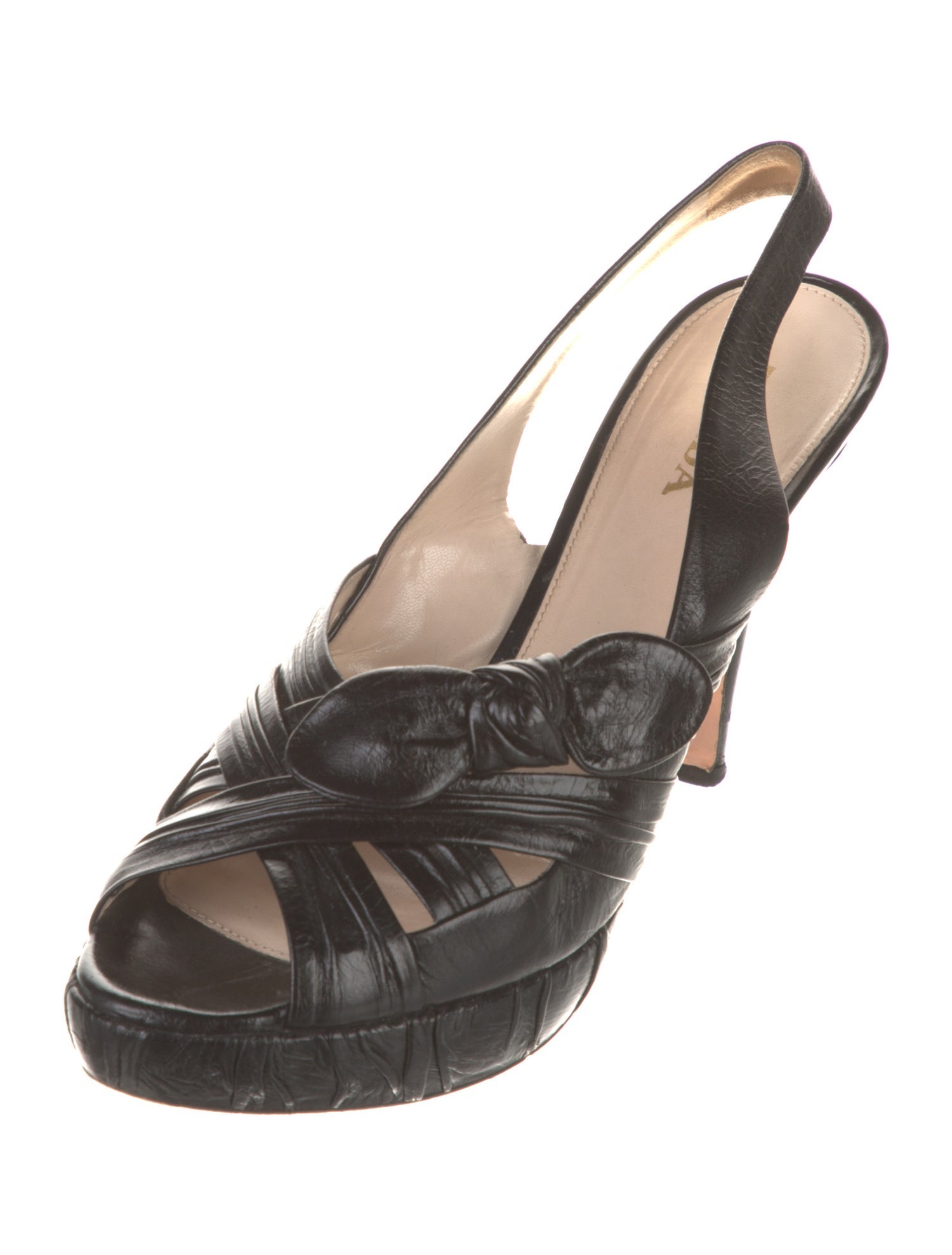 Prada Leather Slingback Sandals