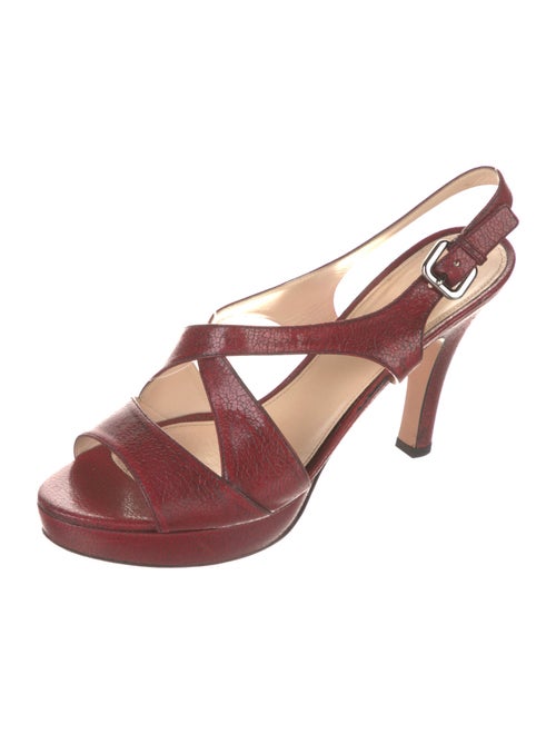 Prada Embossed Leather Slingback Sandals
