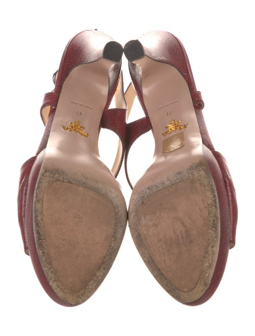 Prada Embossed Leather Slingback Sandals