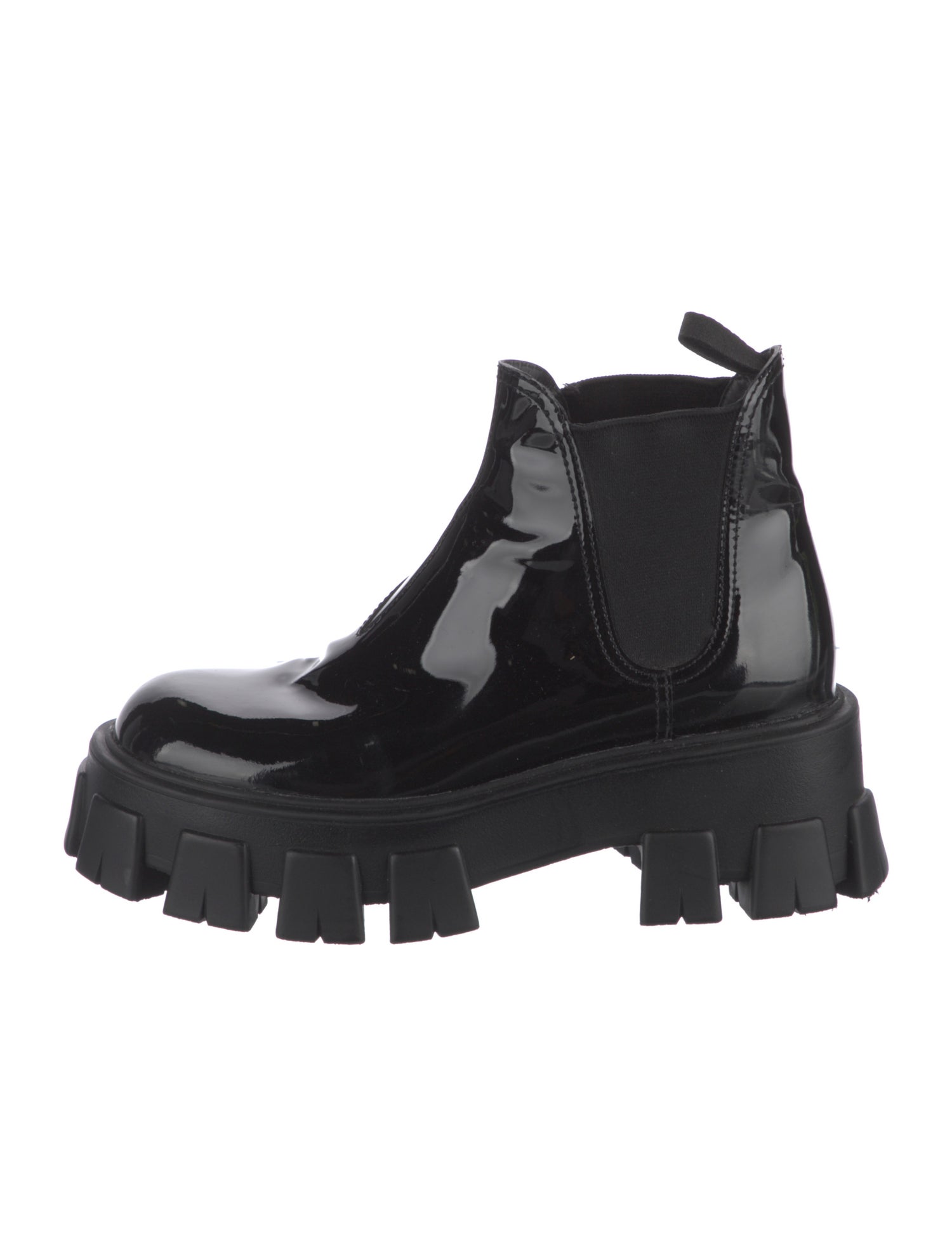 Prada Patent Leather Chelsea Boots