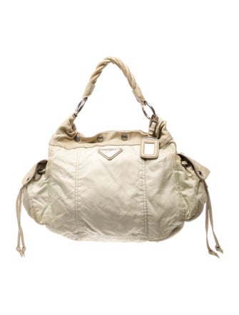 Prada Enameled Metal Triangle Shoulder Bag