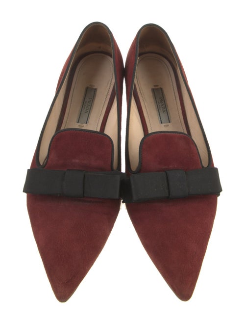 Prada Suede Bow Accents Loafers