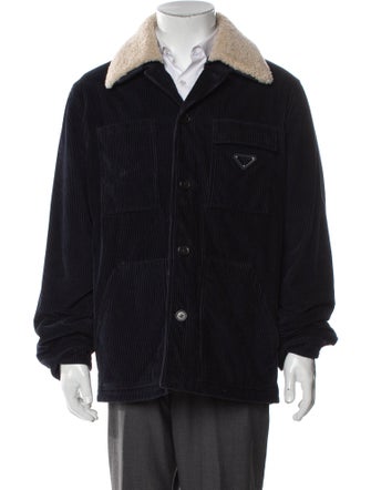 Prada 2022 Enameled Metal Triangle Peacoat