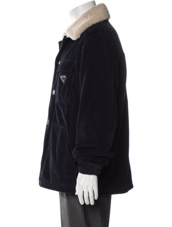 Prada 2022 Enameled Metal Triangle Peacoat