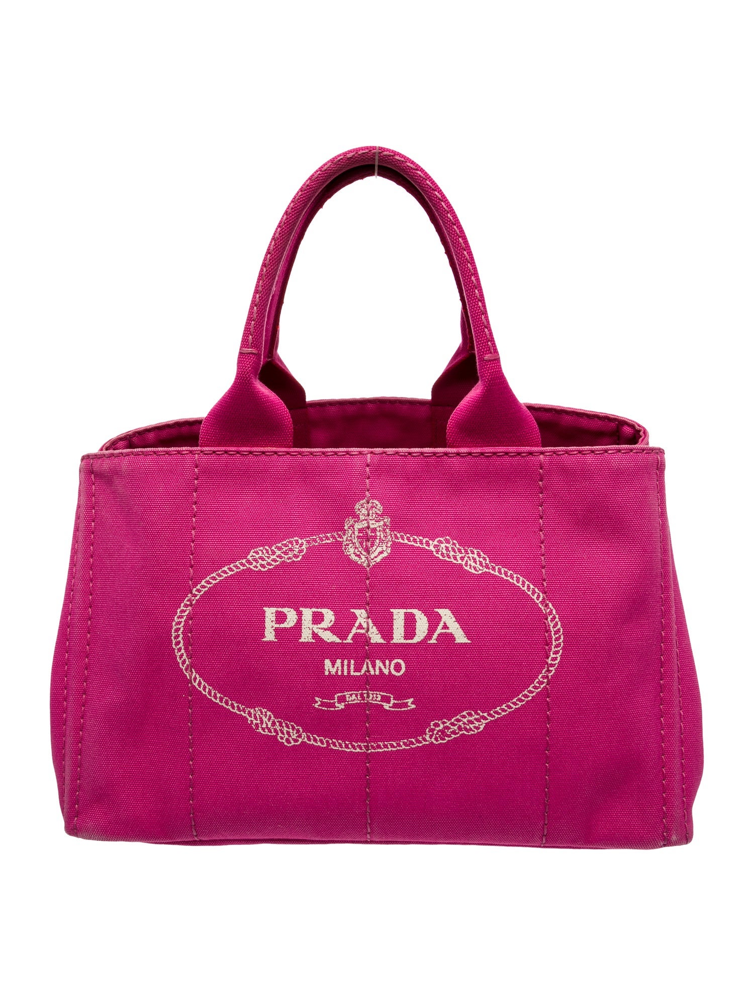 Prada Enameled Metal Triangle Canapa