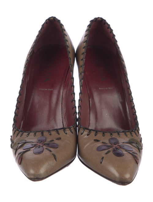 Prada Leather Graphic Print Pumps