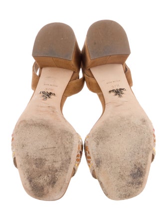 Prada Suede Crystal Embellishments Sandals