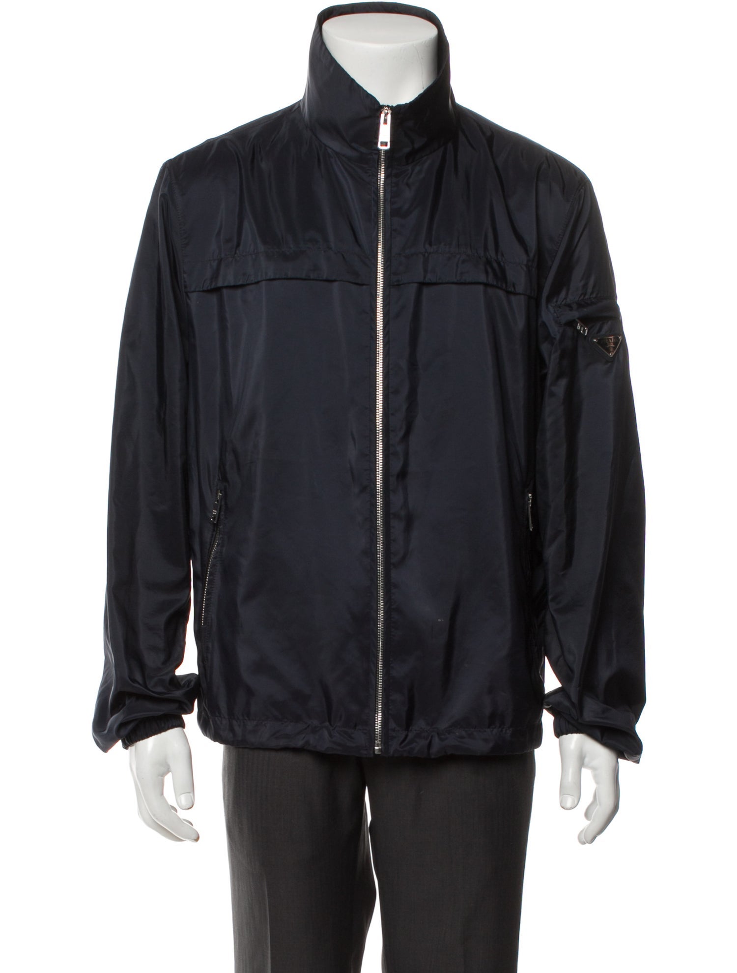 Prada 2022 Enameled Metal Triangle Windbreaker