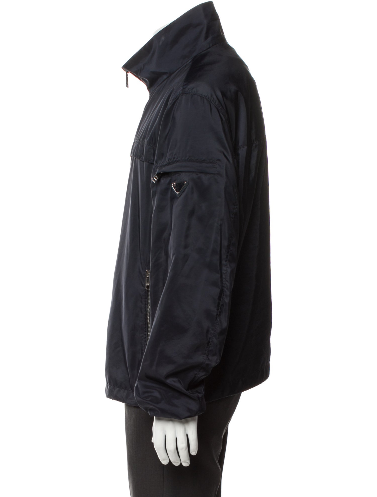 Prada 2022 Enameled Metal Triangle Windbreaker