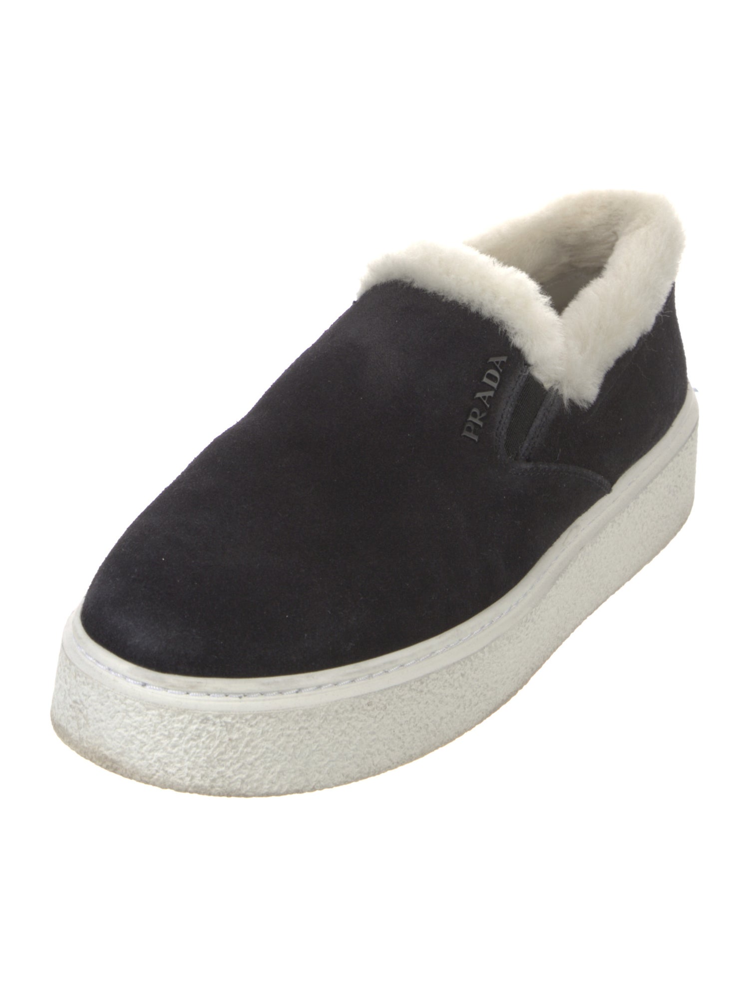 Prada Suede Fur Trim Sneakers