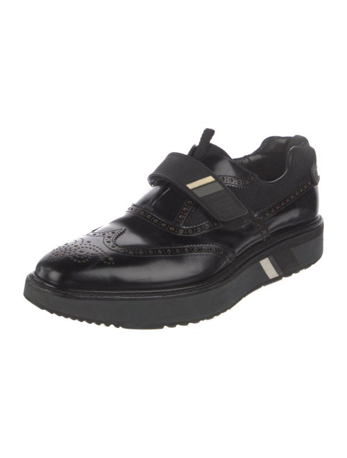 Prada Leather Lasercut Accents Monk Straps