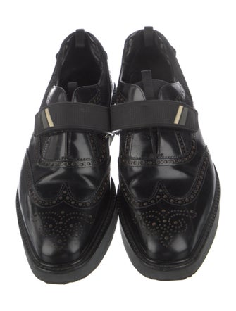 Prada Leather Lasercut Accents Monk Straps