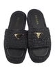 Prada Enameled Metal Triangle Raffia Espadrilles