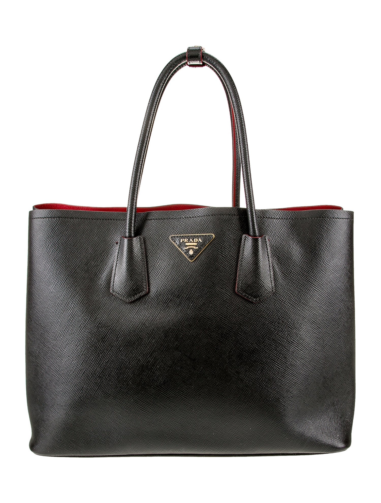 Prada Saffiano Cuir Leather Double Bag Medium