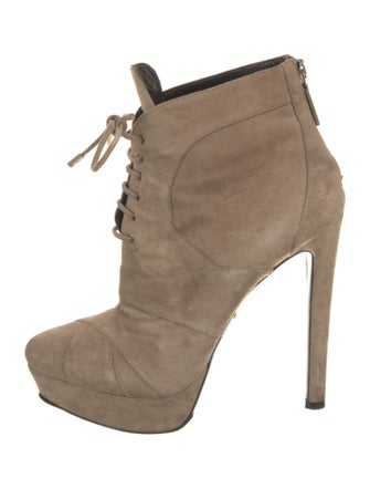 Prada Suede Lace-Up Boots