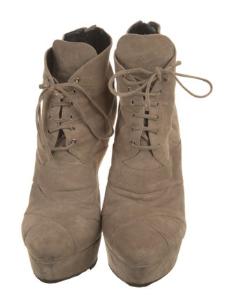 Prada Suede Lace-Up Boots