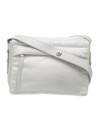 Prada Enameled Metal Triangle Padded Traveller Small