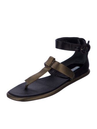 Prada Satin T-Strap Sandals
