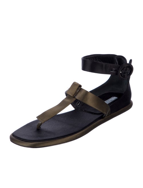 Prada Satin T-Strap Sandals