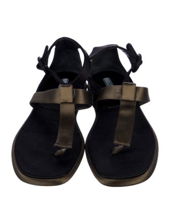 Prada Satin T-Strap Sandals
