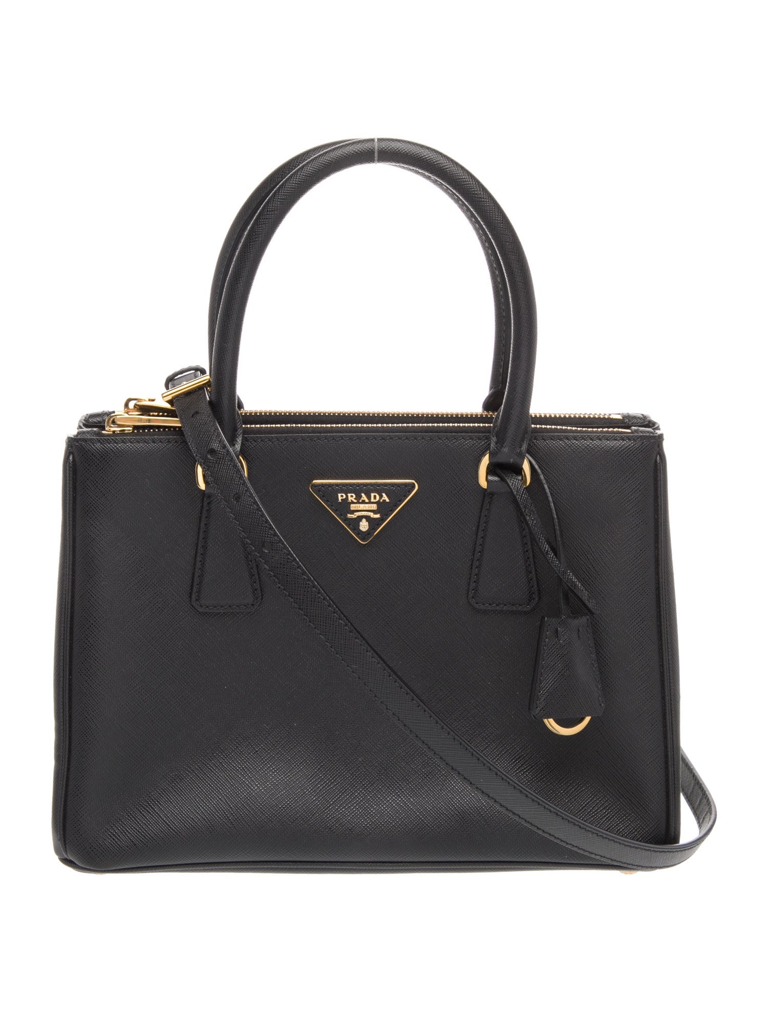 Prada Saffiano Lux Leather Galleria Double Zip Small