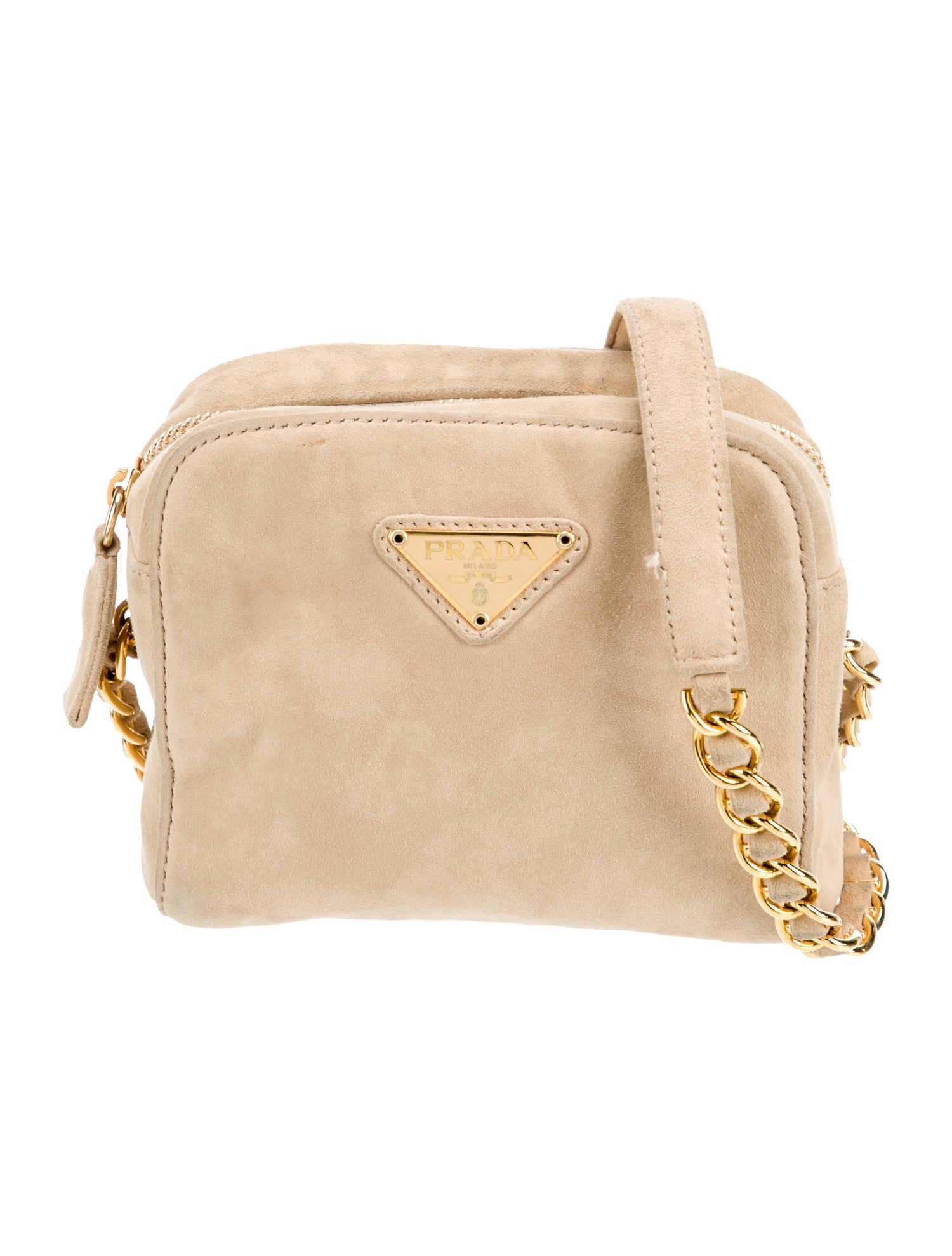 Prada Enameled Metal Triangle Hobo