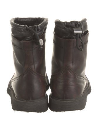 Prada Leather Lasercut Accents Combat Boots