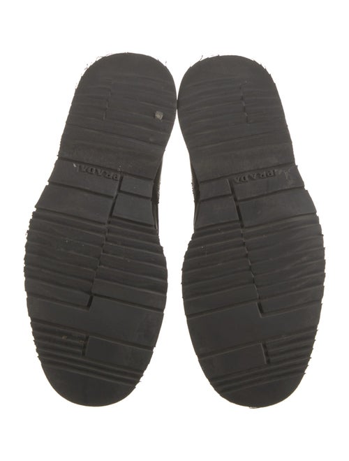 Prada Leather Lasercut Accents Combat Boots