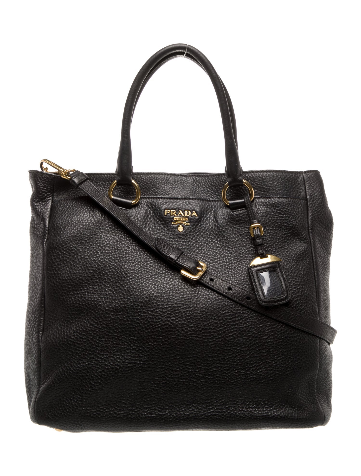 Prada Enameled Metal Triangle Galleria