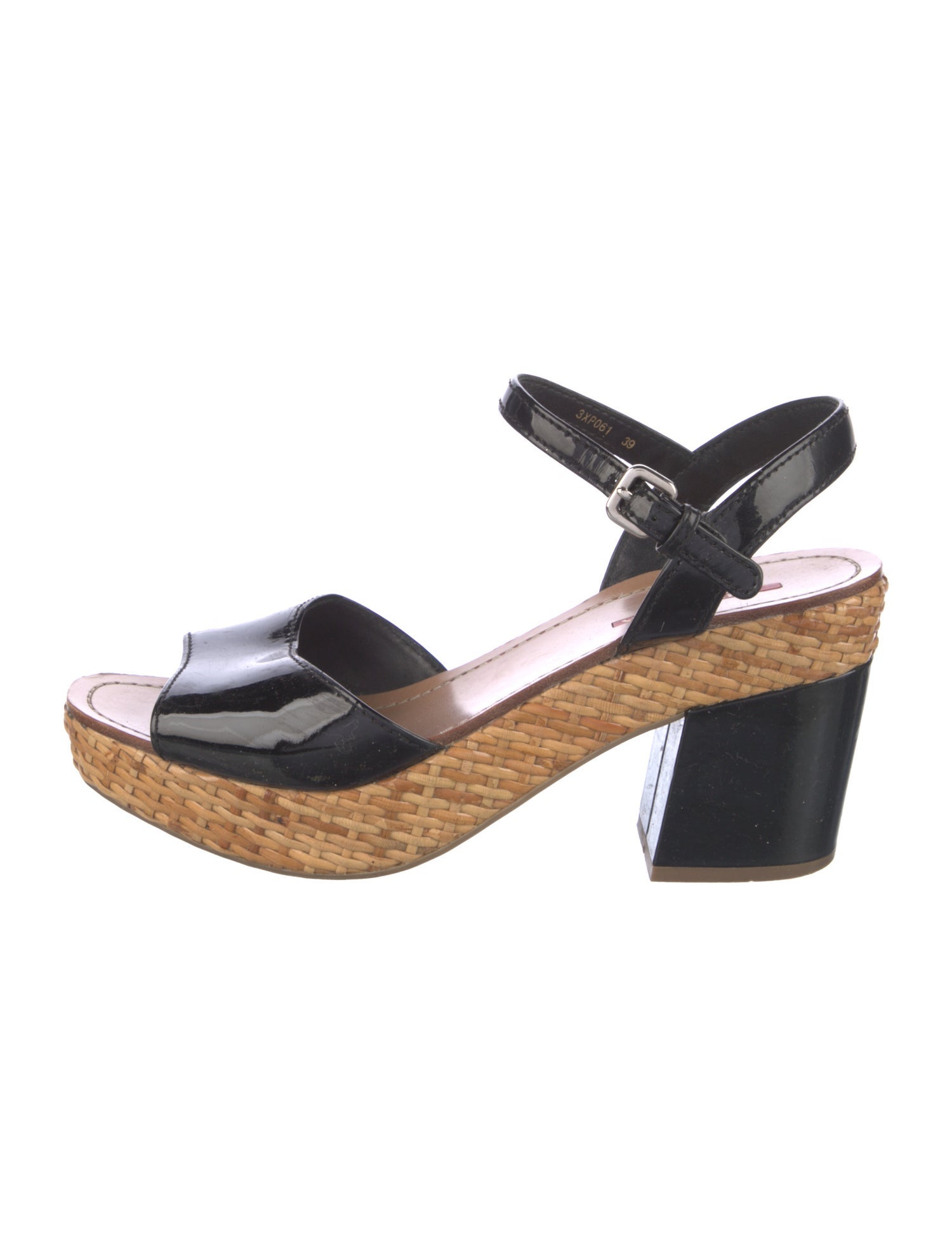 Prada Sport Patent Leather Slingback Sandals