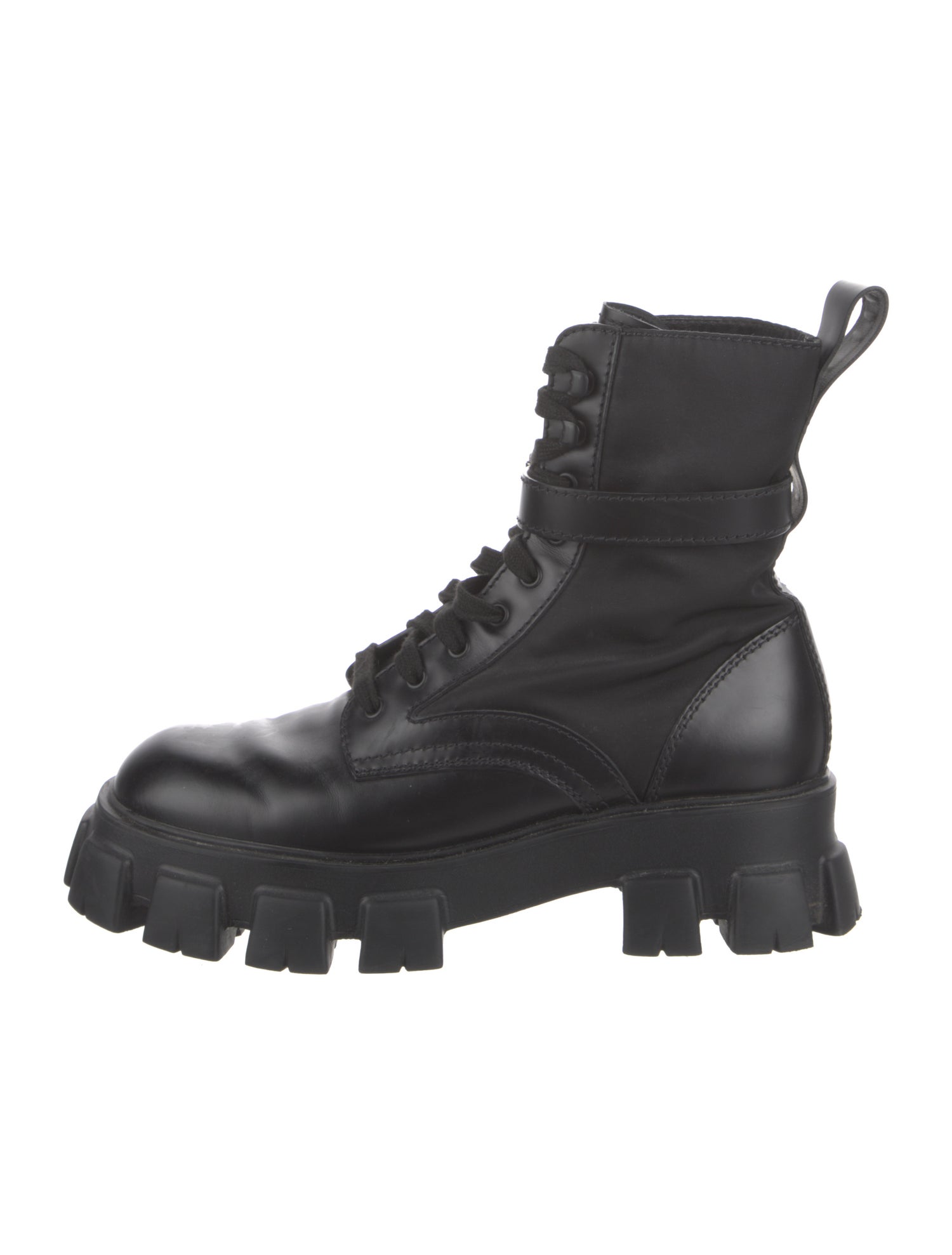 Prada Leather Combat Boots