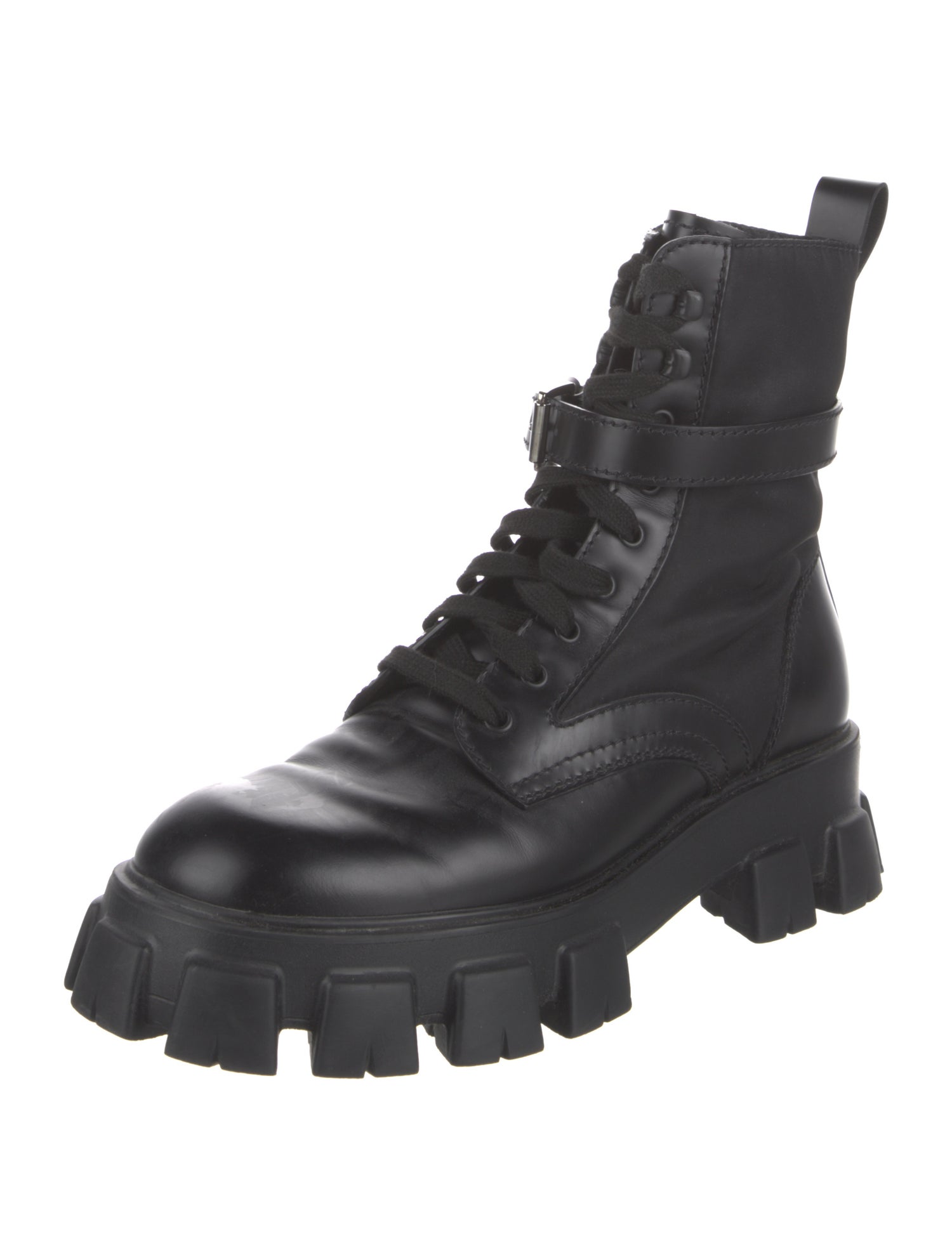 Prada Leather Combat Boots