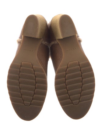 Prada Leather Fur Trim Sock Boots