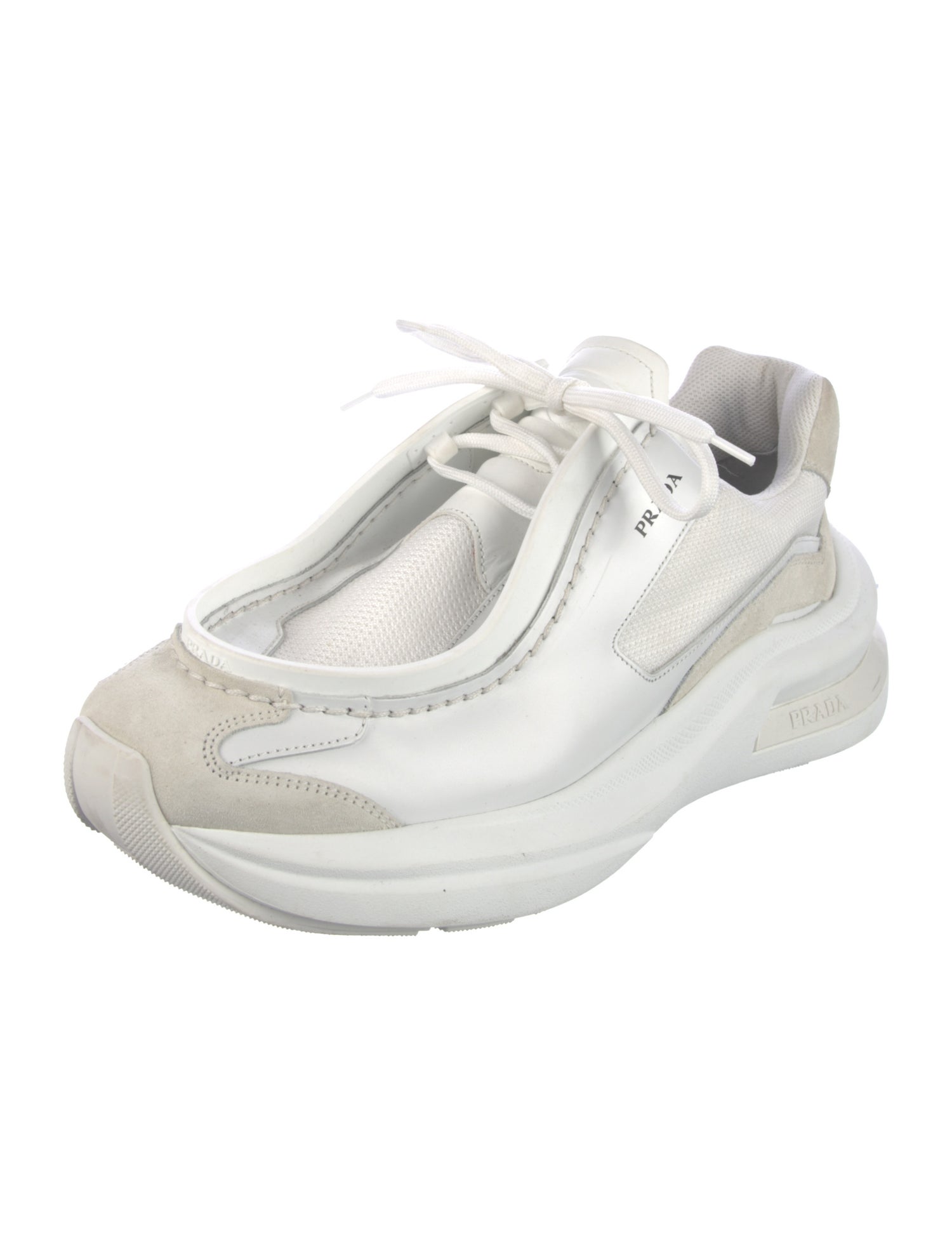 Prada Leather Printed Sneakers