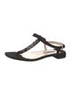 Prada Suede Crystal Embellishments T-Strap Sandals