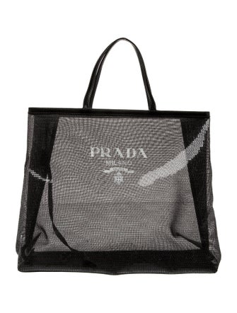 Prada Enameled Metal Triangle Sequin Tote Bag