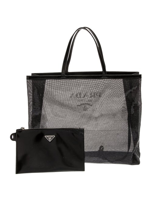 Prada Enameled Metal Triangle Sequin Tote Bag