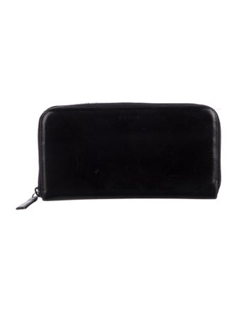 Prada Spazzolato Leather Continental Wallet