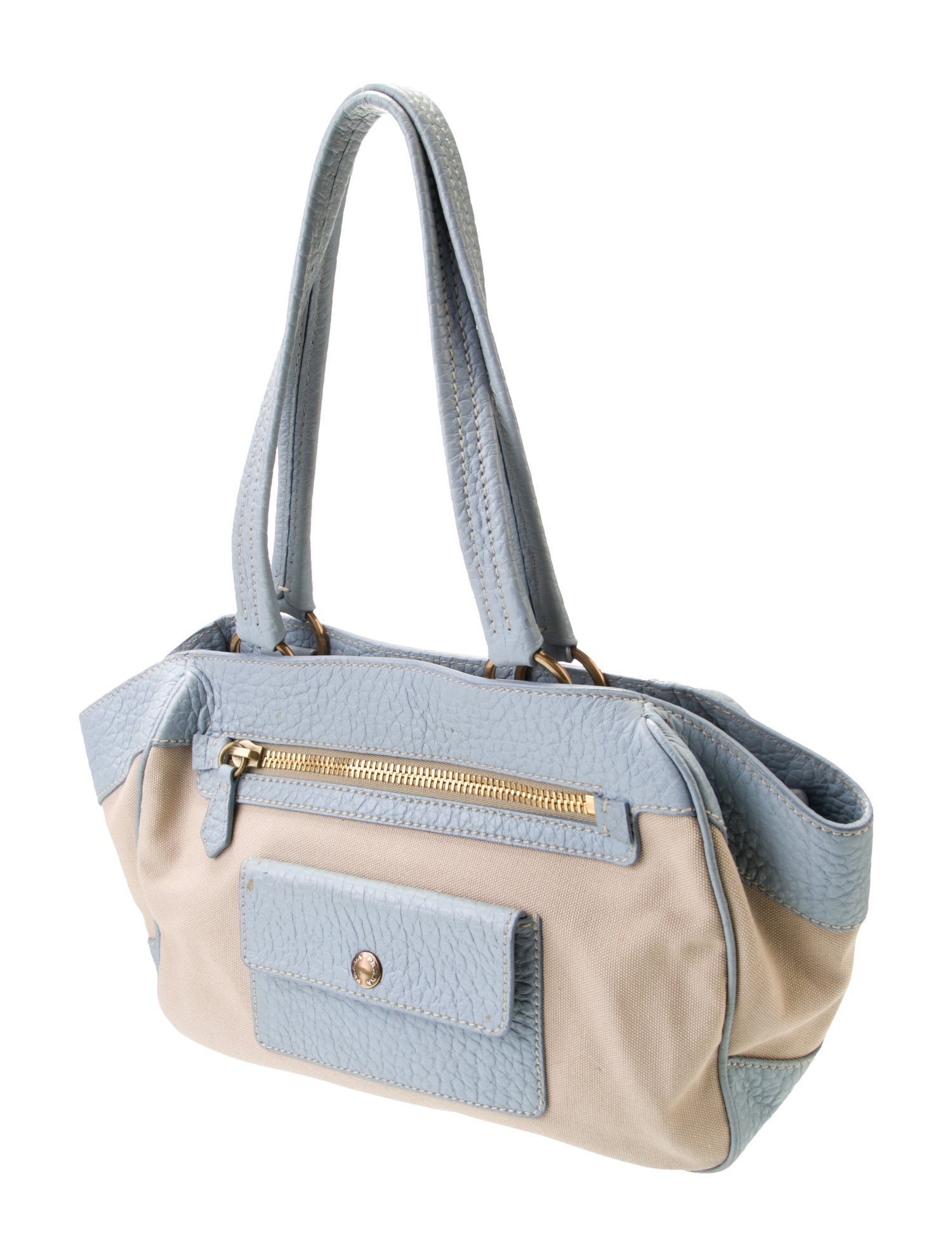 Prada Enameled Metal Triangle Top Handle Bag