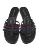Prada Colorblock Pattern Leather Trim Embellishment Flip Flops