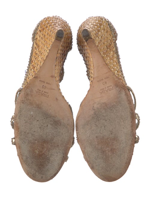 Prada GG Embossed T-Strap Sandals