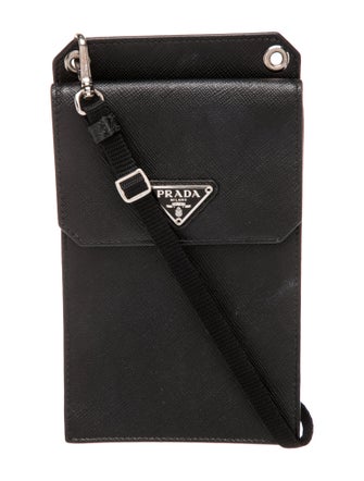 Prada Enameled Metal Triangle Crossbody Bag