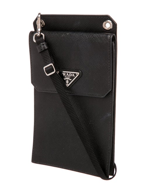 Prada Enameled Metal Triangle Crossbody Bag