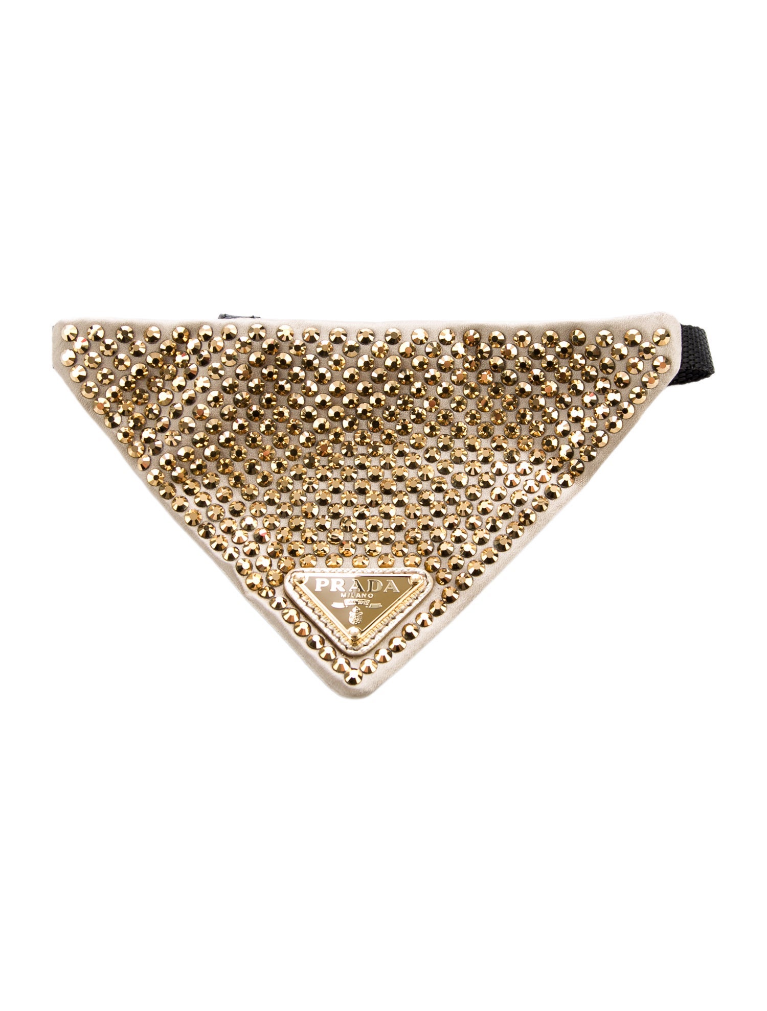 Prada Crystal-Studded Satin Dog Collar