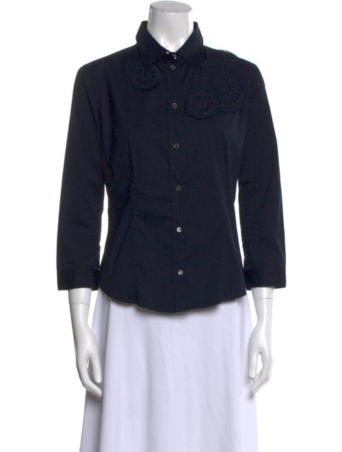 Prada Three-Quarter Sleeve Button-Up Top