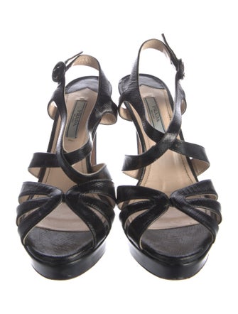 Prada Patent Leather Slingback Sandals
