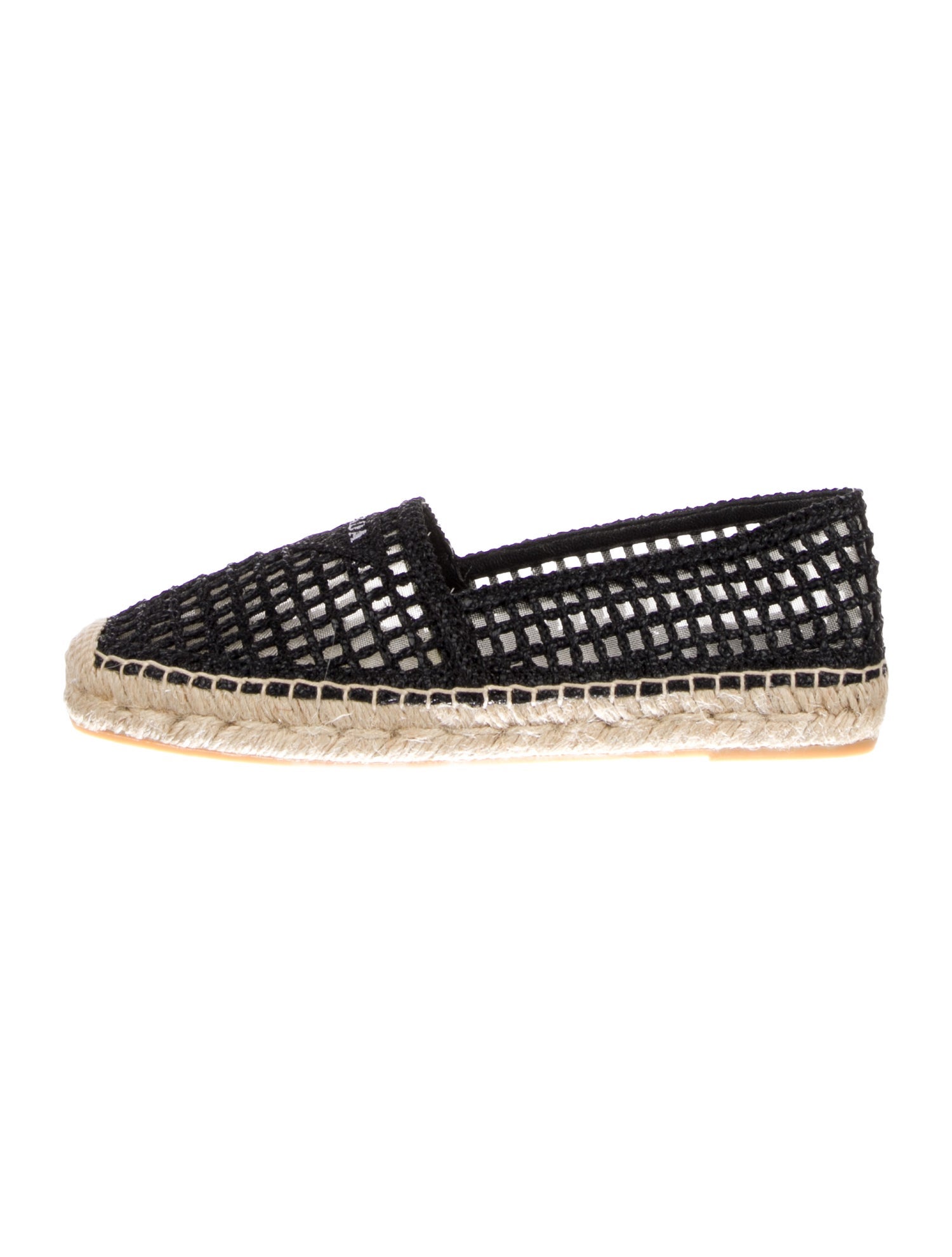 Prada Raffia Mesh Accents Espadrilles